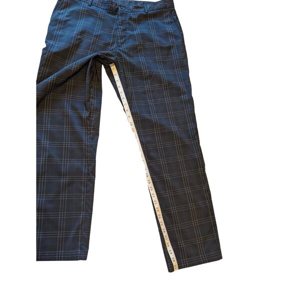 Slazenger Pants Mens 38x32 Plaid Golf Trousers Stretch Polyester Spandex Stretch - Picture 4 of 13